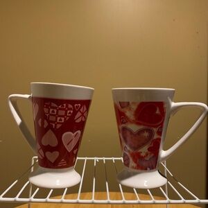 2 Royal Norfolk Valentine Footed  Cups